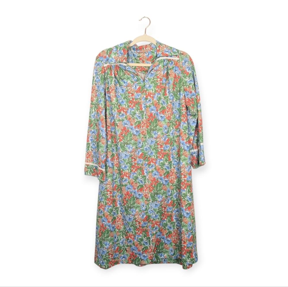Vintage Floral 60s/70s Style Cottagecore Garden Print House Dress